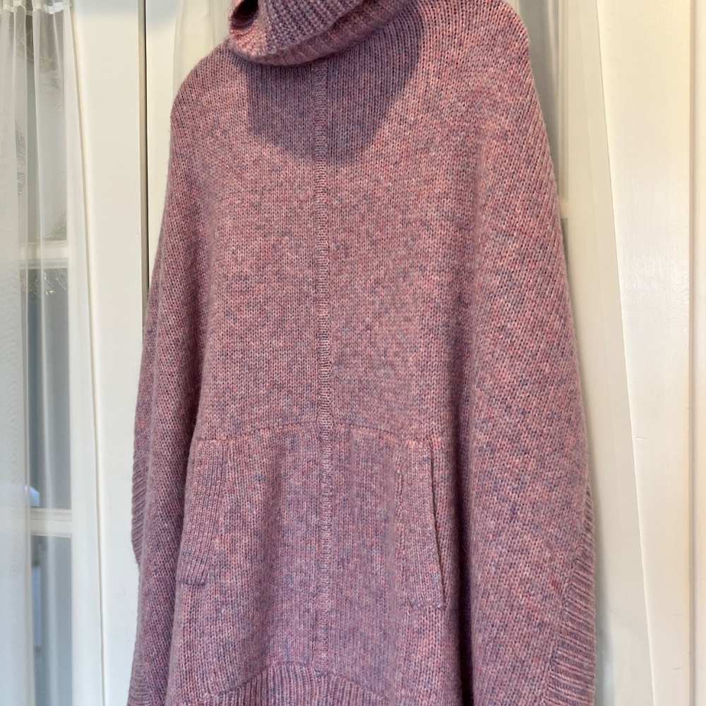 J. Crew Relaxed turtleneck poncho -WISTERIA MULTI HTHR - X-SMALL/SMALL